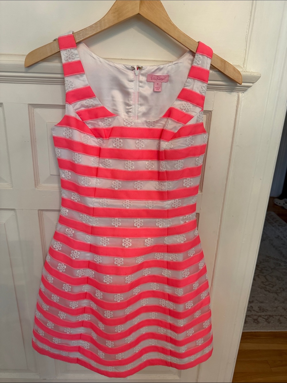 Lilly Pulitzer Pink and White Striped Sleeveless Midi Dress